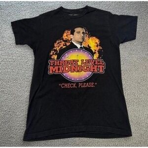 The Office Threat Level Midnight Michael Scott Scarn Black T-Shirt Mens M NBC TV